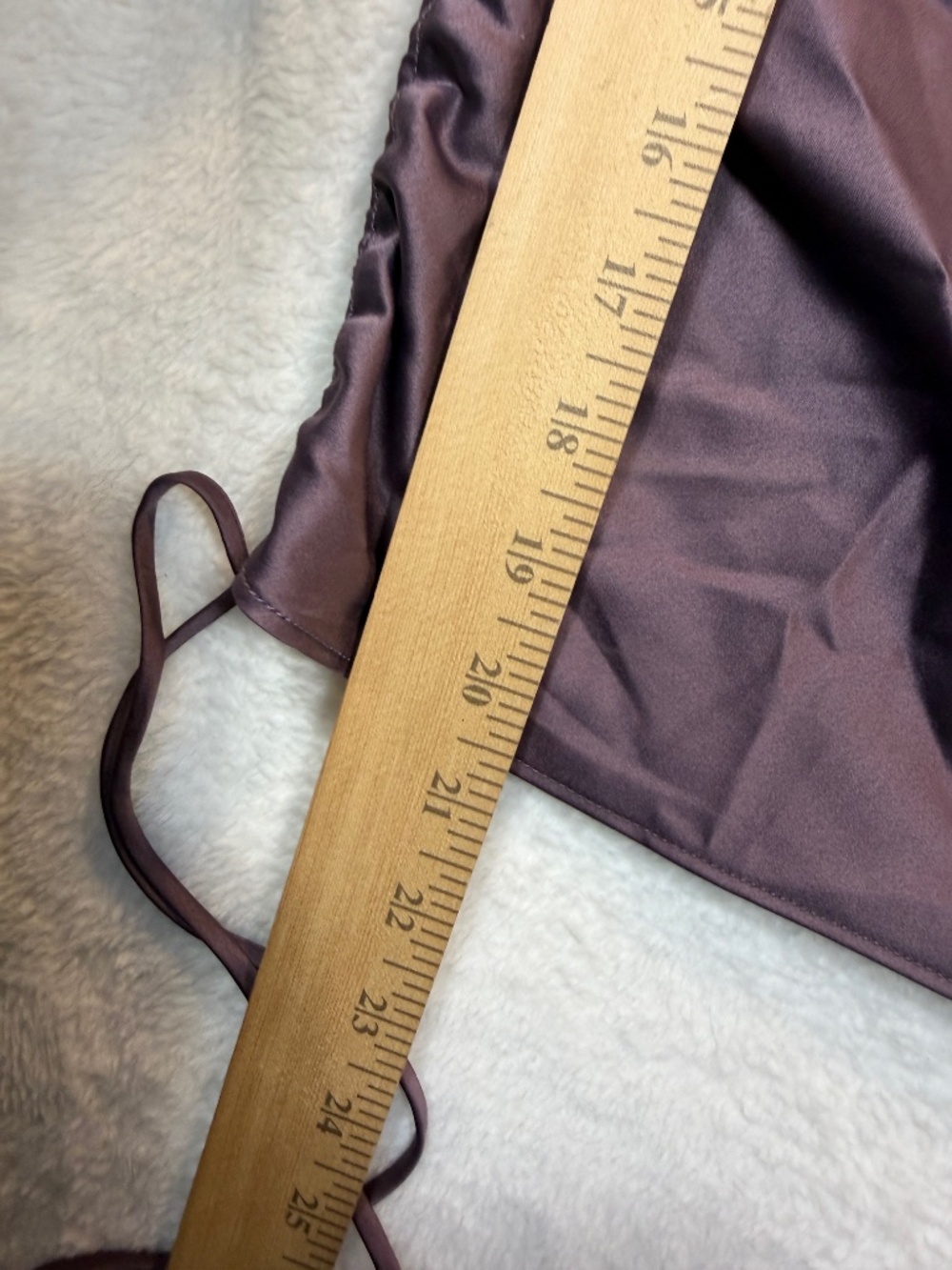 Dynamite Crop Top Womens Size Small Purple Satin Scrunch Side 90s Clubwear - Picture 7 of 8